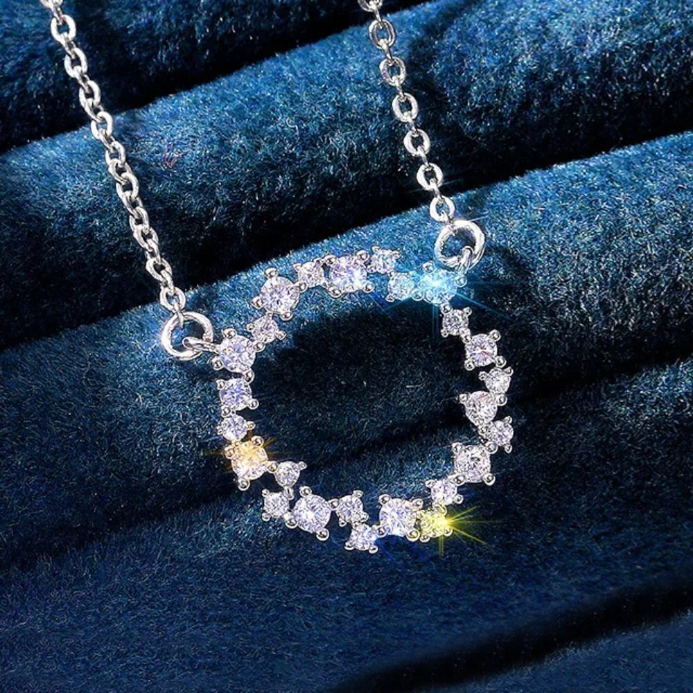 💎 "Dainty Refine Shiny Hollow Round CZ Pendant Necklace for Women, INDN8634 - Picture 7 of 7
